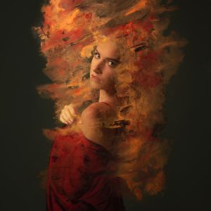 Festett Portré 1.  (fotósorozat): Tekintet / Painted portrait 1 (Series) Look (2022)